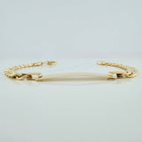 Pulso Placa Cubana 11.05gr / 8 1/4 in / 4mm Oro Amarillo +1 18K $
