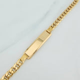 Pulso Placa Cubana 11.05gr / 8 1/4 in / 4mm Oro Amarillo +1 18K $