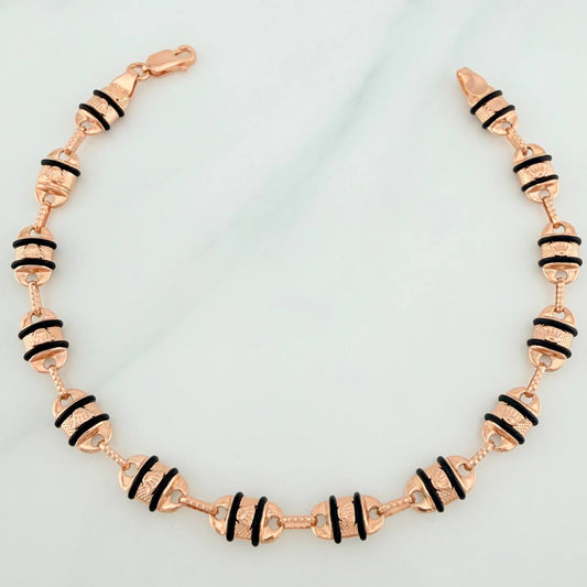 Rustic Crown Bracelet 5.75gr / 8 in / 4mm 18K Rose Gold &