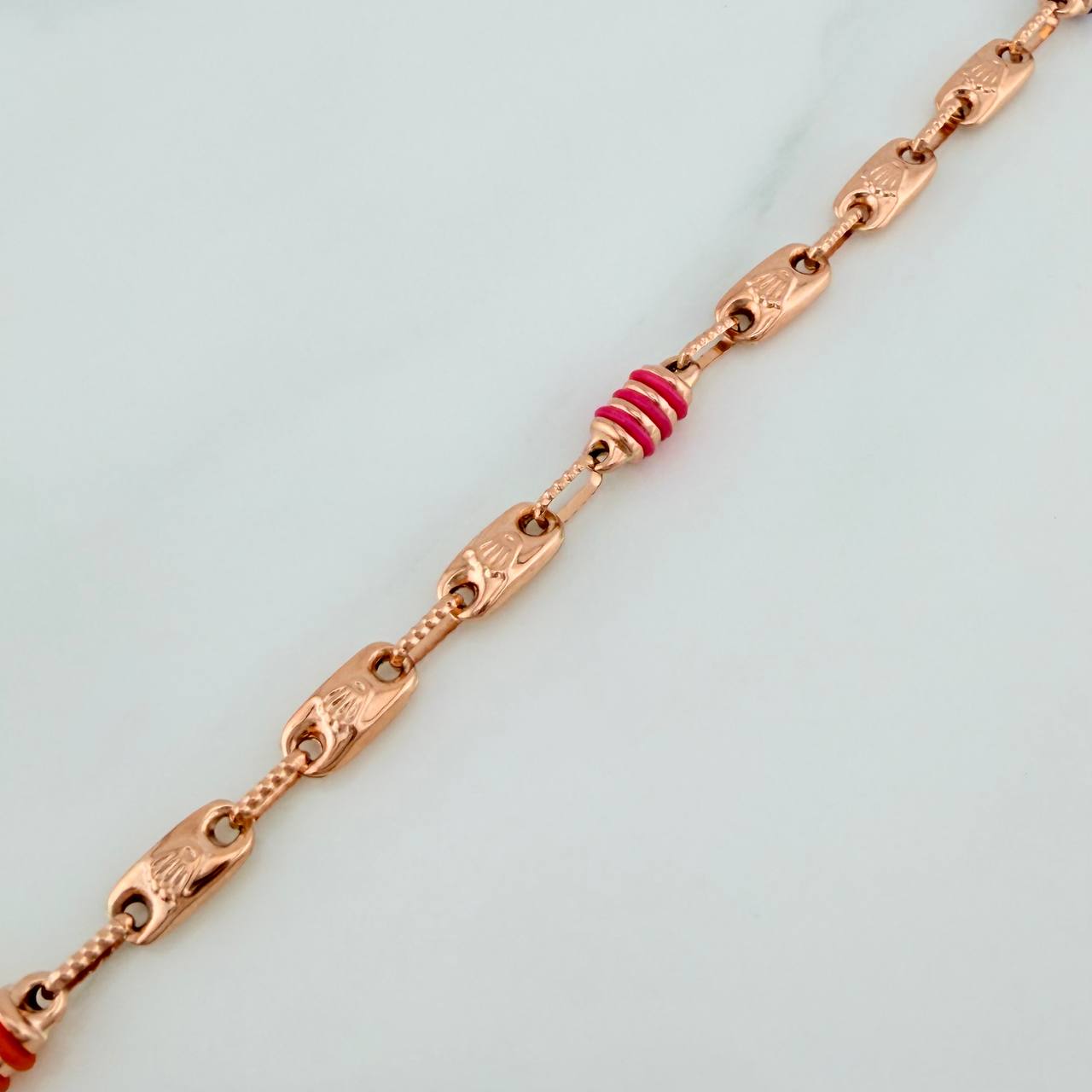 Pulso Rustico Corona 4.6gr / 7 3/4 in / 4.25mm Oro Rosa 18K &