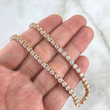 Fabricacion Bajo Pedido Cadena Tennis Maciza 50gr / Circones Blancos Oro Rosa 18K
