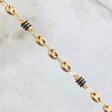 Cadena Gc Barril Cauchos Negros 9.75gr / 23 1/2 in / 4.5mm Oro Amarillo 18K