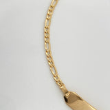 Pulso Placa Figaro 2.85gr / 6 in / 2.6mm Oro Amarillo +1 18K %