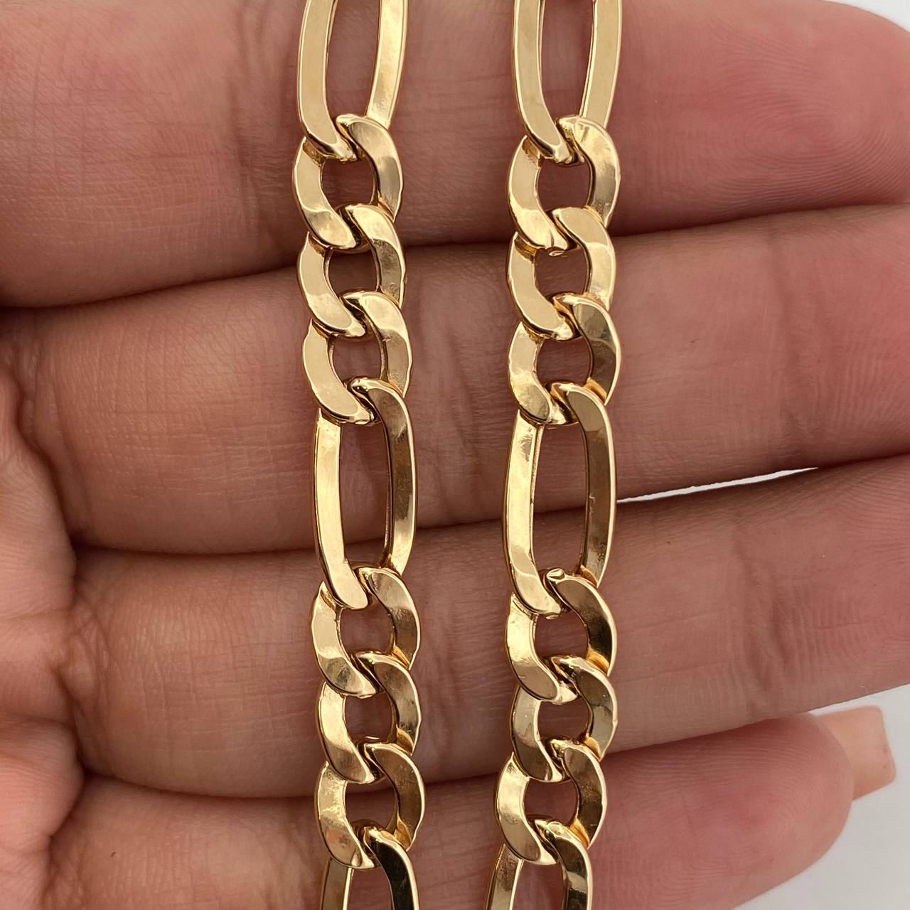 Pulso Figaro 6.1gr / 8 3/4 in / 6.3mm Oro Amarillo +1 18K %