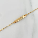 Pulso Placa Aro Seguido 1.55gr / 6 1/2 in / 1mm Oro Amarillo +3 18K &