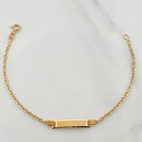 Pulso Placa Aro Seguido 1.55gr / 6 1/2 in / 1mm Oro Amarillo +3 18K &