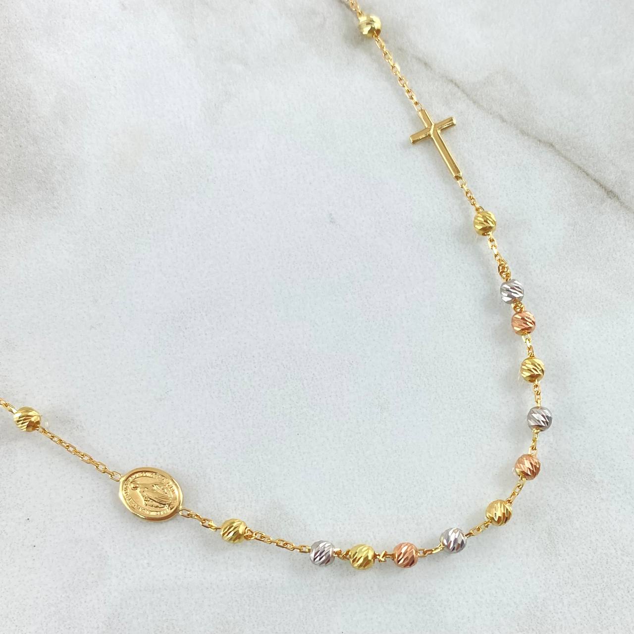 Denarius Type Chain Miraculous Virgin 3.2gr / 17.7in / Three Golds +4 18K ©
