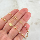 Denarius Type Chain Miraculous Virgin 3.25gr / 17.7in / Three Golds +4 18K ©