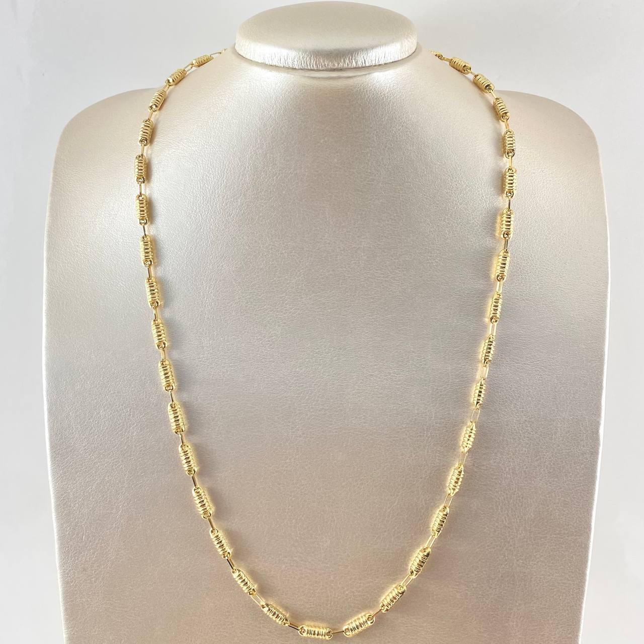 Rustic Cylinder Chain 10.35gr / 23.6in / 18K Gold +0$