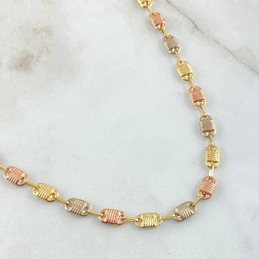 Rustic Canotilla Chain 9.7gr / 23.6in / 18K Gold Three Tones