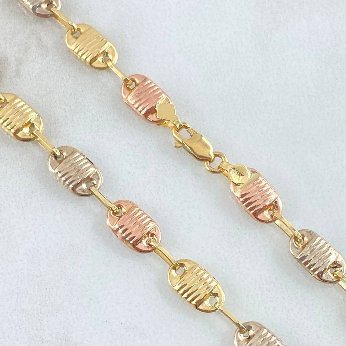 Rustic Canotilla Chain 9.7gr / 23.6in / 18K Gold Three Tones