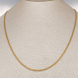Cadena China 3.15gr / 23 1/2 in / 1.46mm Oro Amarillo +1 18K %