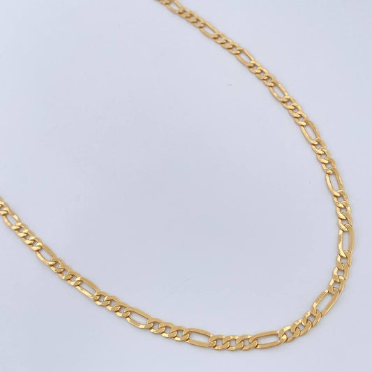 Cadena Figaro 5.35gr / 23 3/4 in / 3.05mm Oro Amarillo +1 18K %