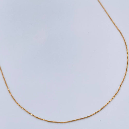 Cadena Veneciana 0.85gr / 17 3/4 in / 0.45mm Oro Amarillo +3 18K %