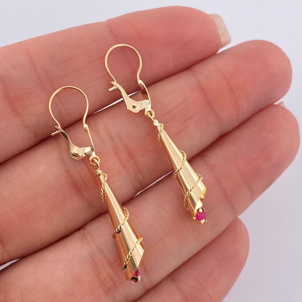 Candongas Lagrima 1.7gr / 4 in / Oro Amarillo 18K &