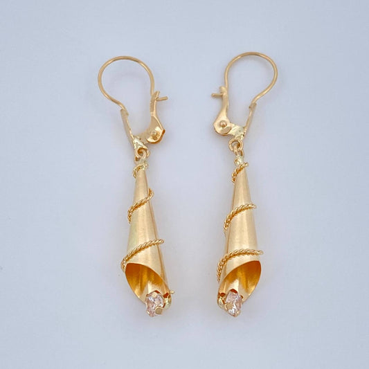 Candongas Lagrima 1.7gr / 1 in / Oro Amarillo 18K &