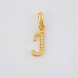 Dije Letra Cursiva J 0.85g / 3/4 in Oro Amarillo 18K