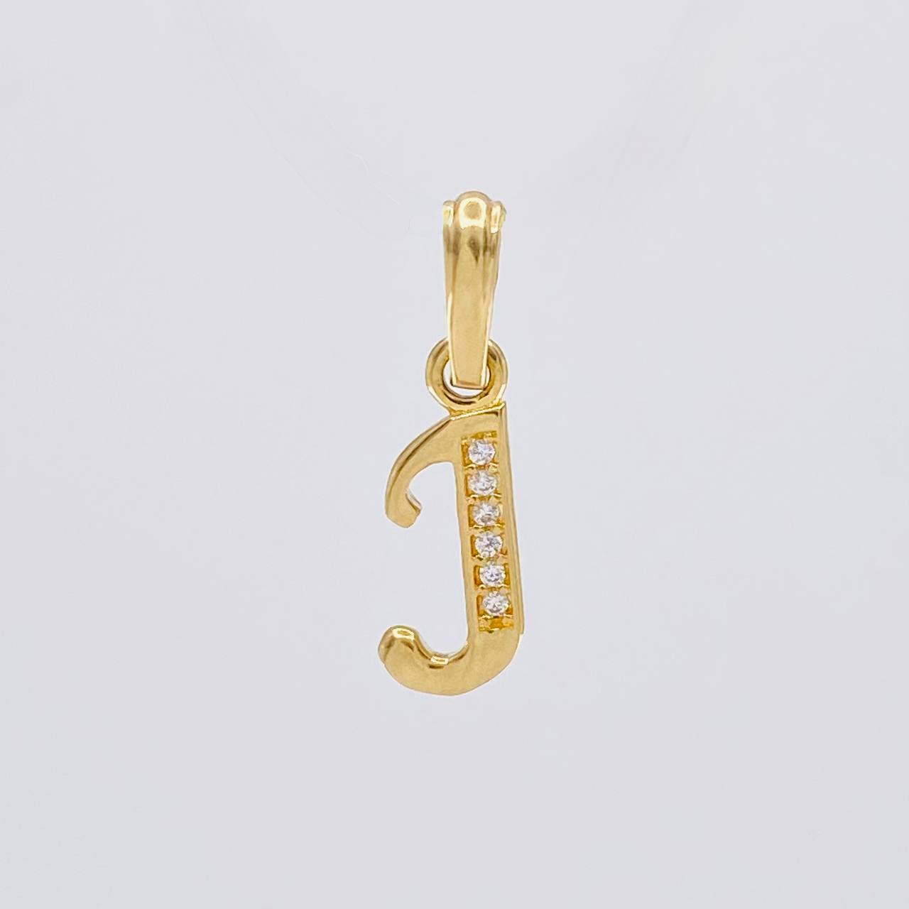 Dije Letra Cursiva J 0.85g / 3/4 in Oro Amarillo 18K