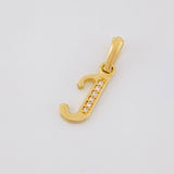 Dije Letra Cursiva J 0.85g / 3/4 in Oro Amarillo 18K