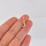 Dije Letra Cursiva J 0.8g / 3/4 in Oro Amarillo 18K
