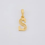 Pendant Italic Letter S 1.05g / 3/4 in 18K Yellow Gold