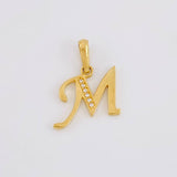 Pendant Italic Letter M 1.35g / 3/4 in 18K Yellow Gold