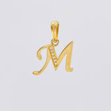 Dije Letra Cursiva M 1.4g / 3/4 in Oro Amarillo 18K