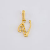 Pendant Italic Letter V 0.95g / 3/4 in 18K Yellow Gold