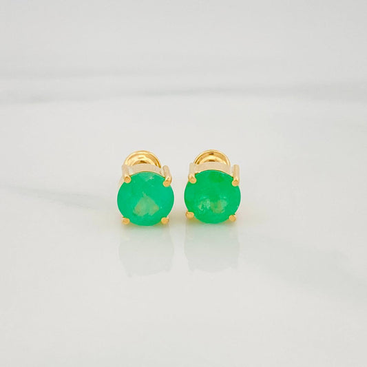 Topos Cuatro Garras Esmeraldas 2.20Qts 1.9 g / in / 6.65 mm Oro Amarillo 18K