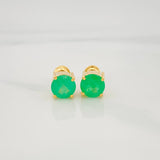 Topos Cuatro Garras Esmeraldas 2.20Qts 1.9 g / in / 6.65 mm Oro Amarillo 18K