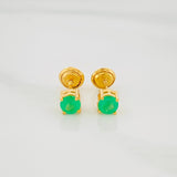 Topos Cuatro Garras Esmeraldas 33Pts 0.8 g / in / 3.52 mm Oro Amarillo 18K