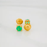 Topos Cuatro Garras Esmeraldas 33Pts 0.8 g / in / 3.52 mm Oro Amarillo 18K