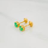 Topos Cuatro Garras Esmeraldas 33Pts 0.8 g / in / 3.52 mm Oro Amarillo 18K