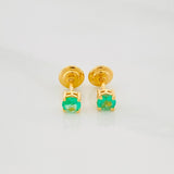 Topos Cuatro Garras Esmeralda 21Pts 0.7 g / in / 0.6 mm Oro Amarillo 18K