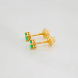 Stud Earrings Four Prongs Emeralds 30Pts 0.75 g / in / 3.3 mm Yellow Gold 18K