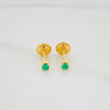 Stud Earrings Four Prongs Emeralds 09Pts 0.55 g / in / 2.2 mm Yellow Gold 18K