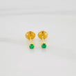Stud Earrings Four Prongs Emeralds 09Pts 0.5 g / in / 2.2 mm Yellow Gold 18K