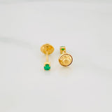Stud Earrings Four Prongs Emeralds 09Pts 0.5 g / in / 2.2 mm Yellow Gold 18K