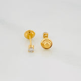 Topos Cuatro Garras Diamantes 10Pts 0.55 g / in / 2.33 mm Oro Amarillo 18K