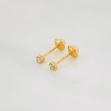 Topos Cuatro Garras Diamantes 10Pts 0.55 g / in / 2.33 mm Oro Amarillo 18K