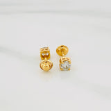 Topos Cuatro Garras Diamantes 52Pts 0.95 g / in / 3.95 mm Oro Amarillo 18K