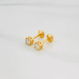 Topos Cuatro Garras Diamantes 52Pts 0.95 g / in / 3.95 mm Oro Amarillo 18K