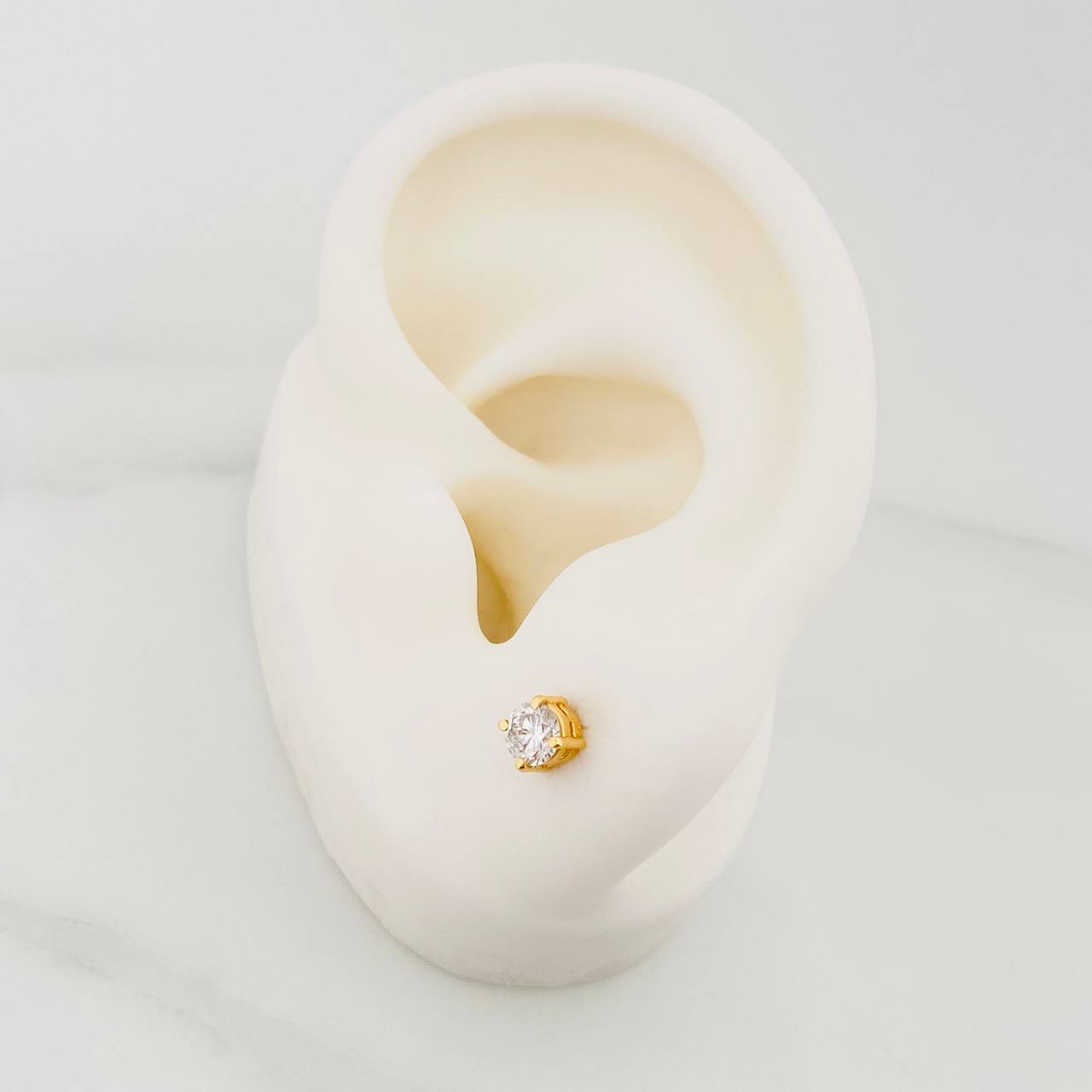 Topos Cuatro Garras Diamantes 52Pts 0.95 g / in / 3.95 mm Oro Amarillo 18K