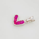 Dije Corazon Rubies 20Pts 0.5 g / 1/2 in Plata 925