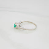 Anillo Halo Esmeralda 22Pts 1.35 g / T6 1/2 Plata 925