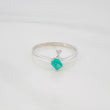 Emerald Rhombus Ring 22 Pts 1 g / T6 1/2 Silver 925