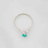 Emerald Rhombus Ring 22 Pts 1 g / T6 1/2 Silver 925