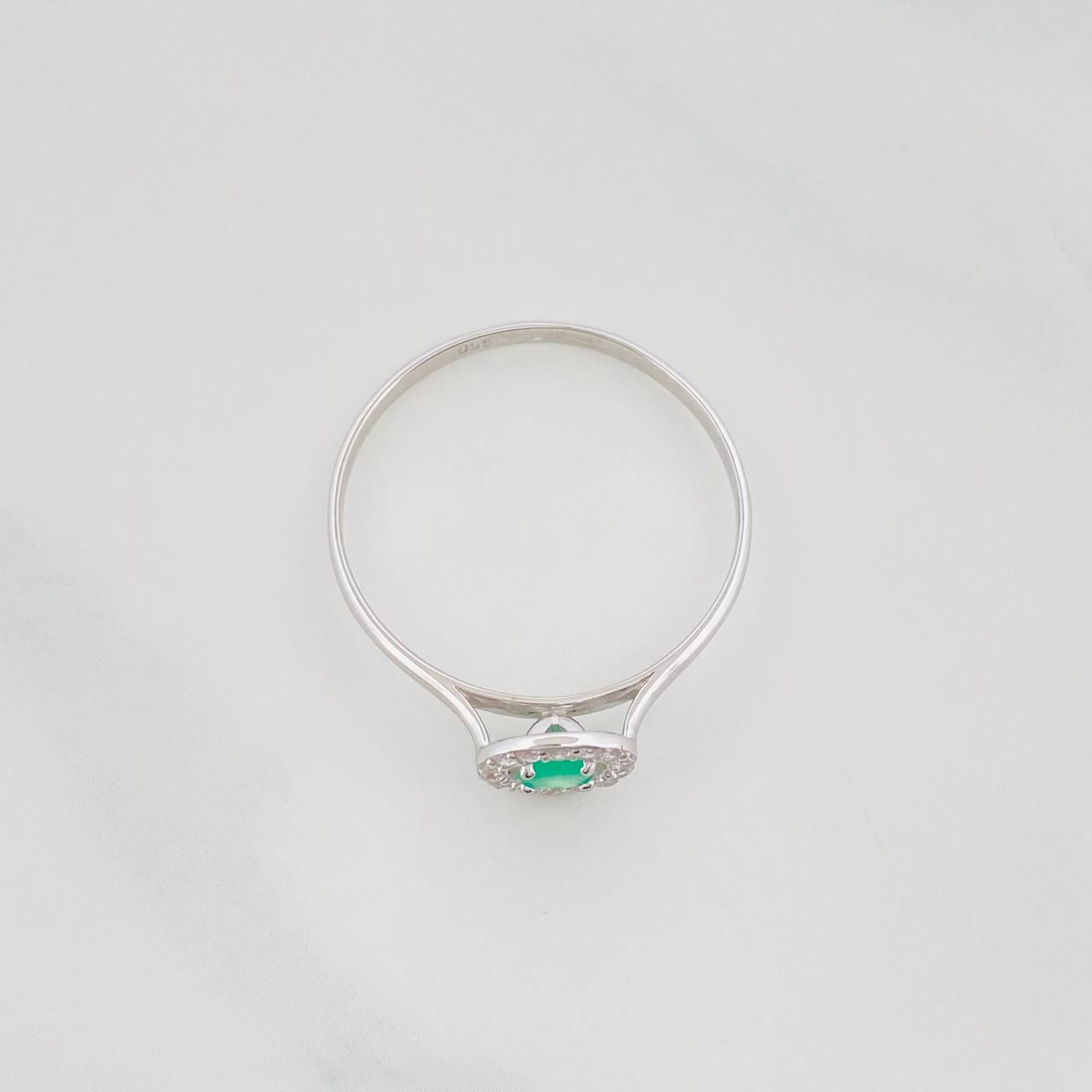 Anillo Bisel Esmeralda 14Pts 1.15 g / T6 1/2 Plata 925
