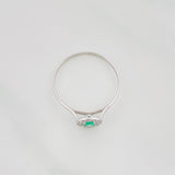 Anillo Bisel Esmeralda 14Pts 1.15 g / T6 1/2 Plata 925