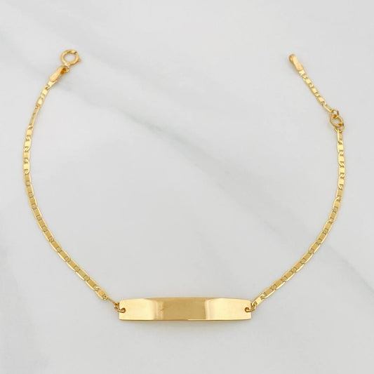Pulso Escalera Placa Rectangular 1.95 g / 6 3/4 in / 2 mm Oro Amarillo 18K